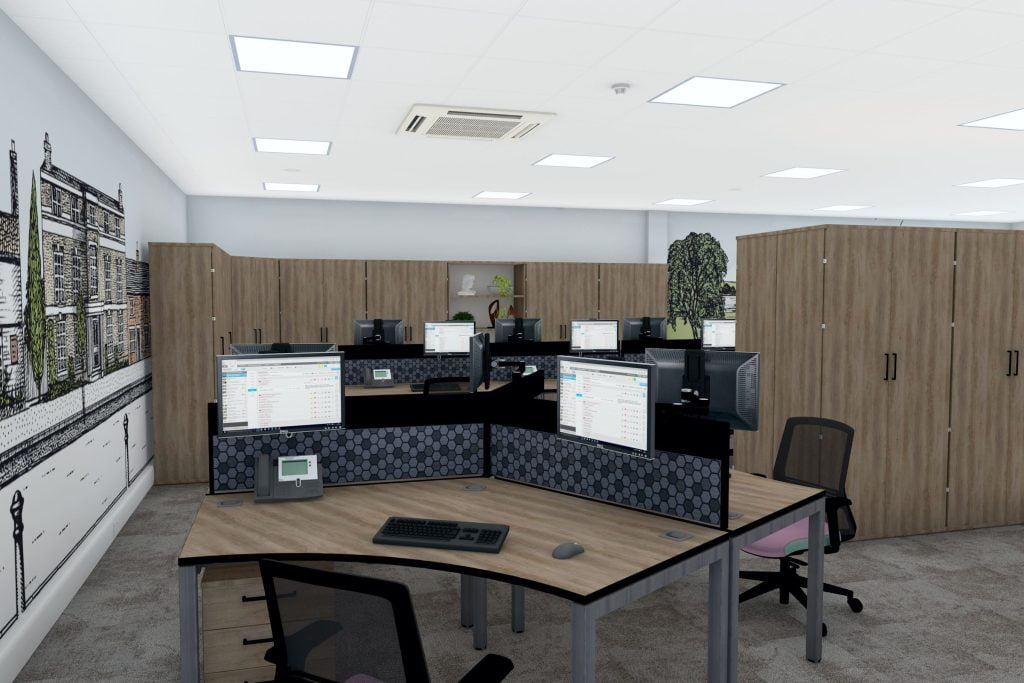 Storage solution for a property management office.