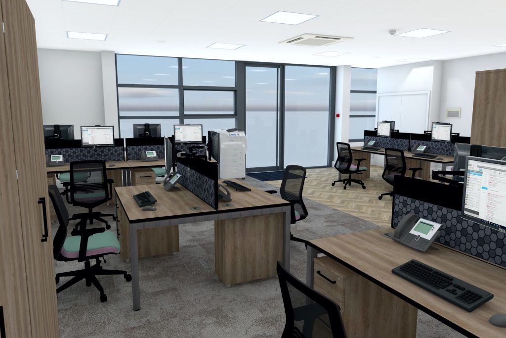 CGI view across an office in Leatherhead.