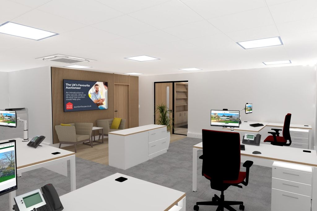 Ground floor as viewed from the back of the office.