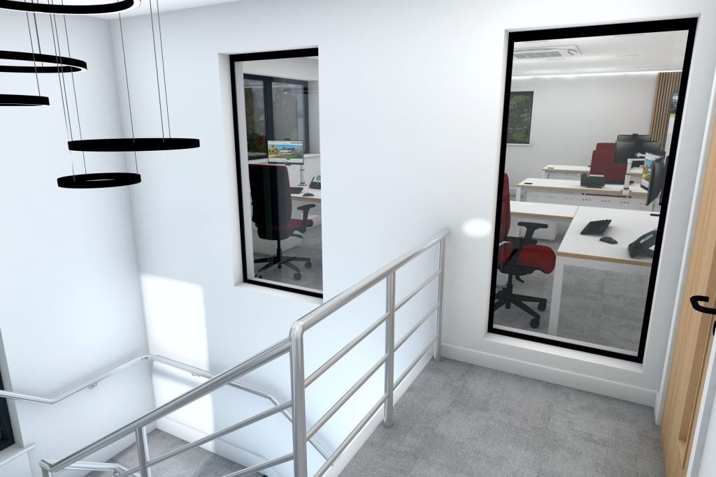 First floor landing looking into the office.